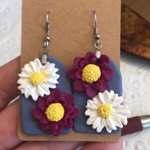 Homemade flower earrings